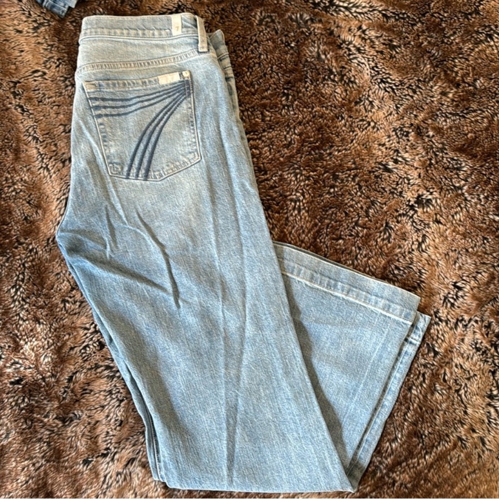7 For All Mankind Light Blue Wide Leg Jeans